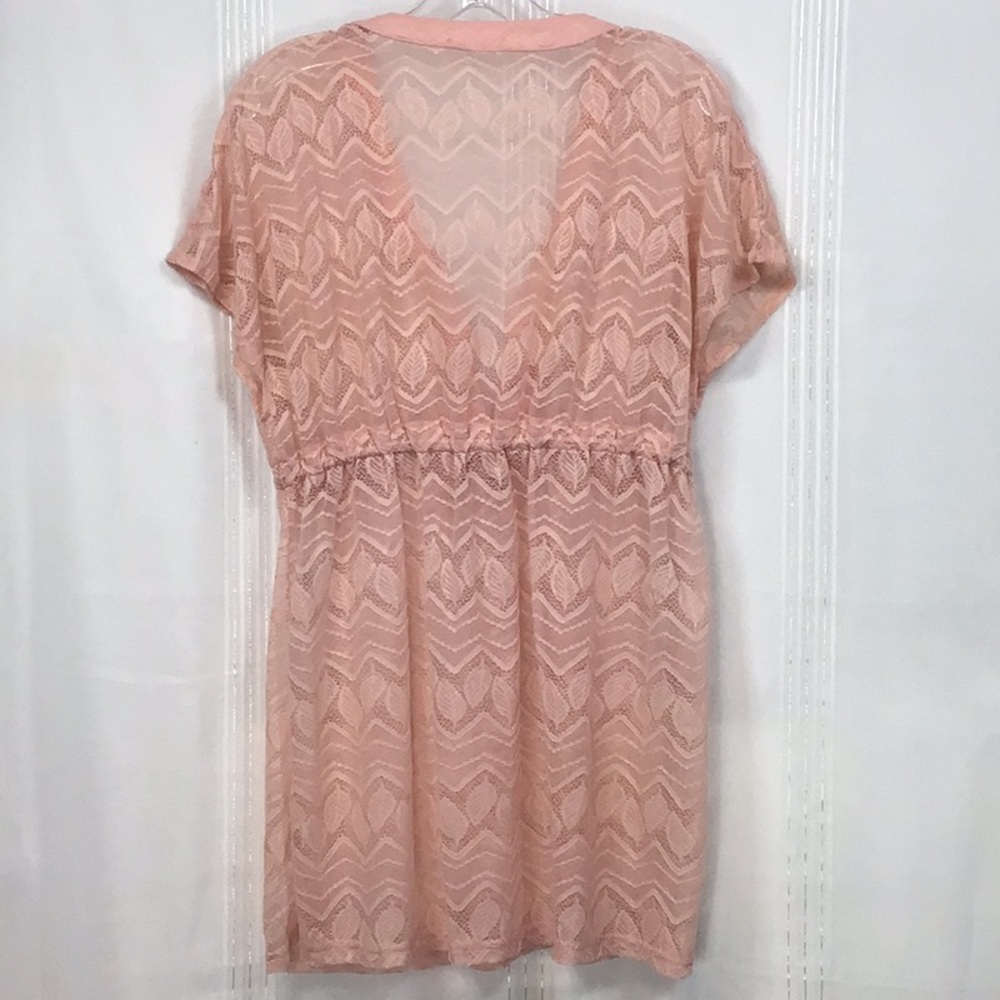 🏝️ Eishopeer Swim Coverup Light Pink Sheer Lace Sz. Small - Picture 7 of 8